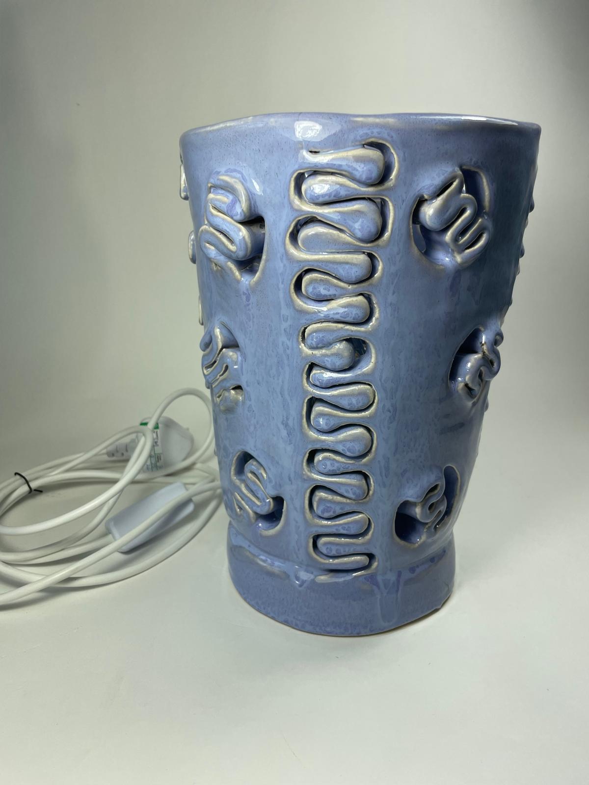 Lavender Flow Lamp — hand-built ceramic by Grace Ahern